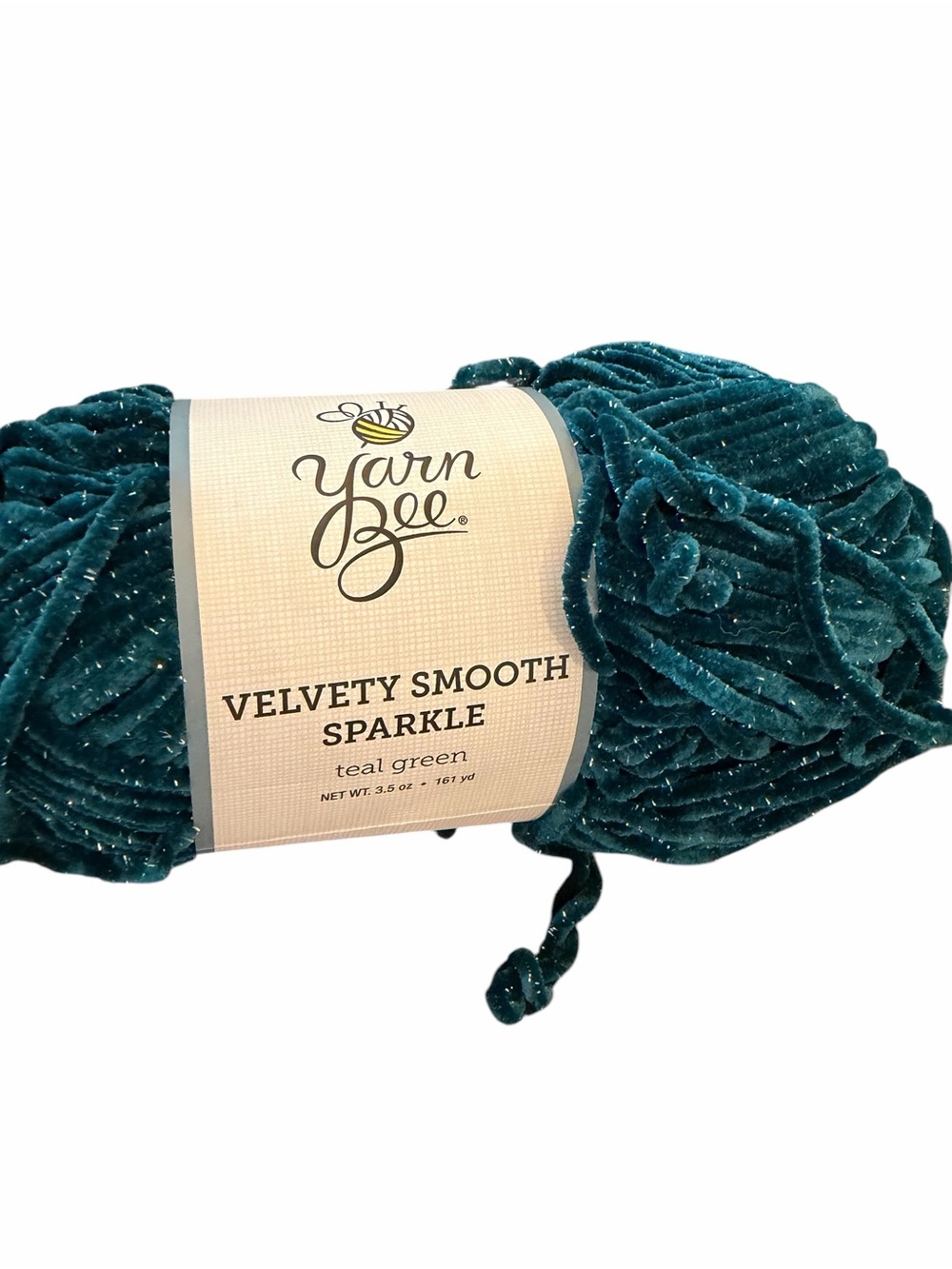 Yarn Bee Velvety Smooth Sparkle New 1 Skein Teal Green 3.5 Oz 161 Yards 2015